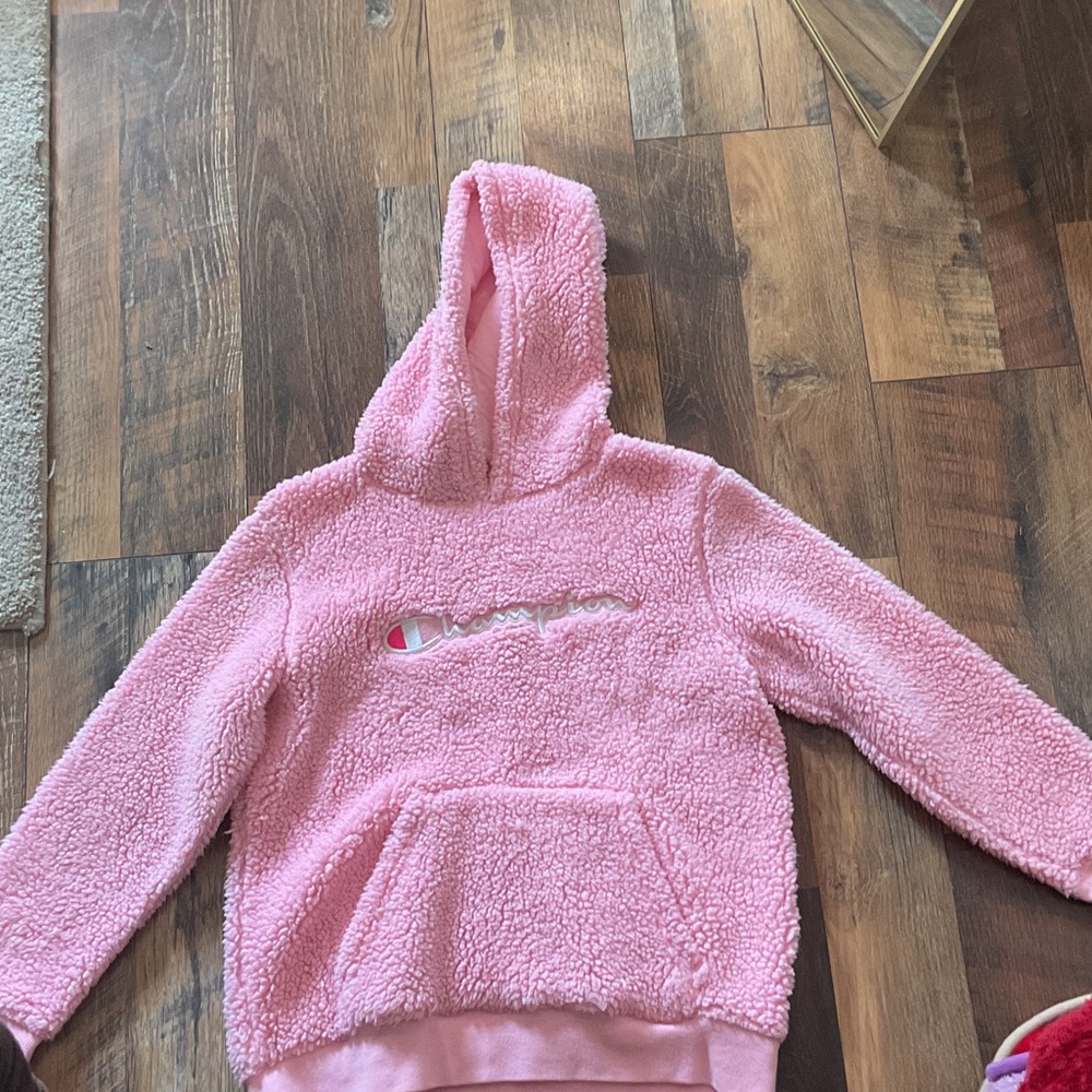 Champion Kids Fuzzy Pink Hoodie